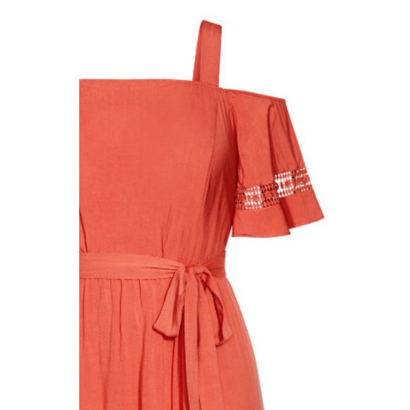 CITY CHIC Rust Trim Shoulder Shirtdress - Plus Size 24 NWT Burnt Orange - Picture 8 of 12